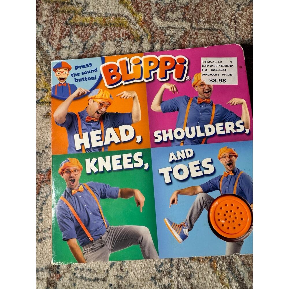 Blippi Head, Shoulders, knees and toes book with working sound